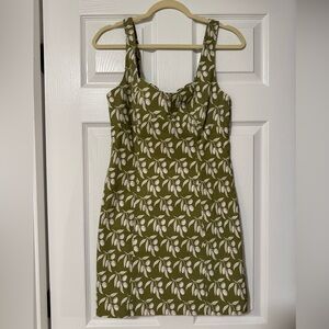Floral Olive Green Dress